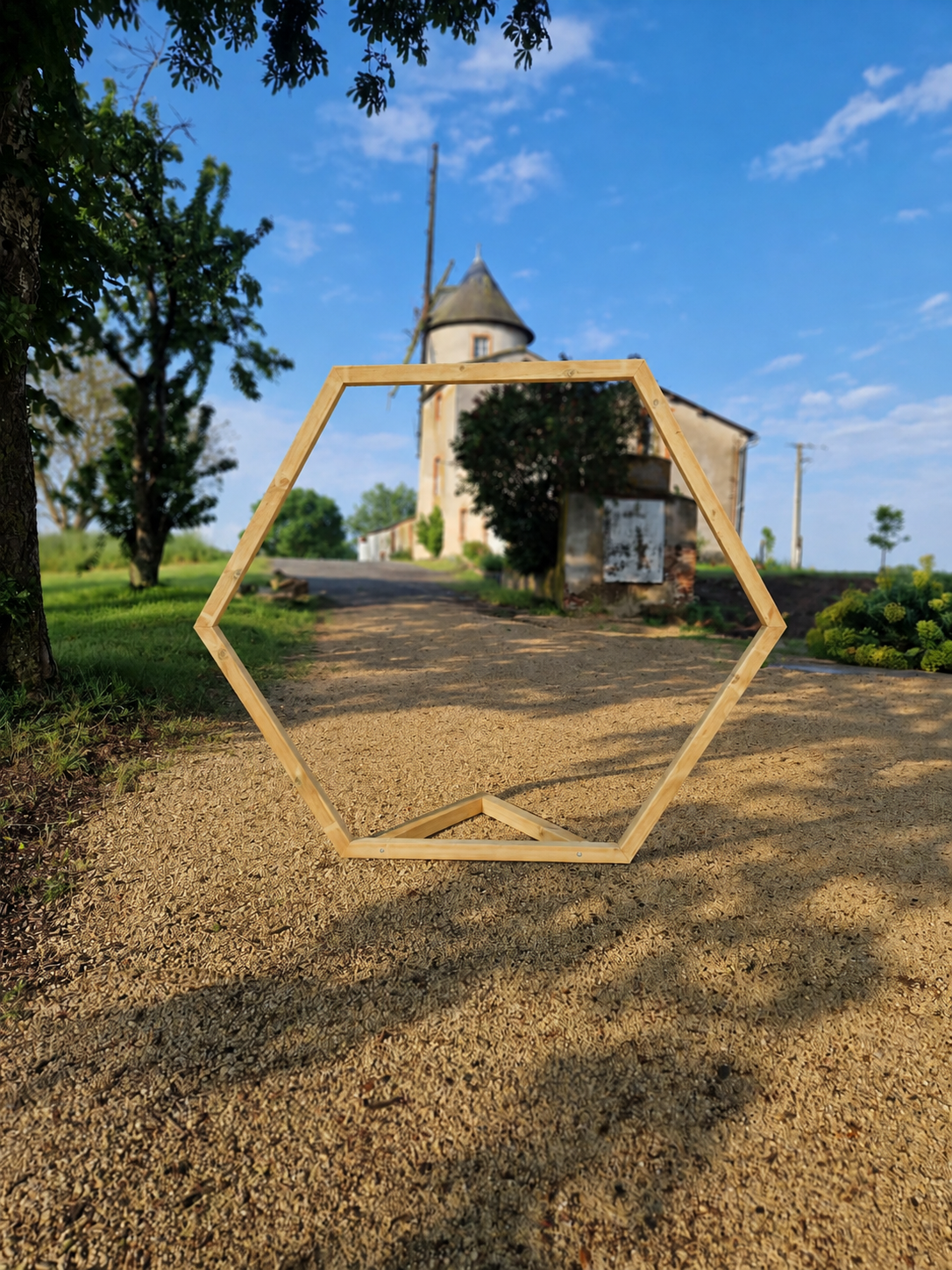 Décor en bois hexagonal