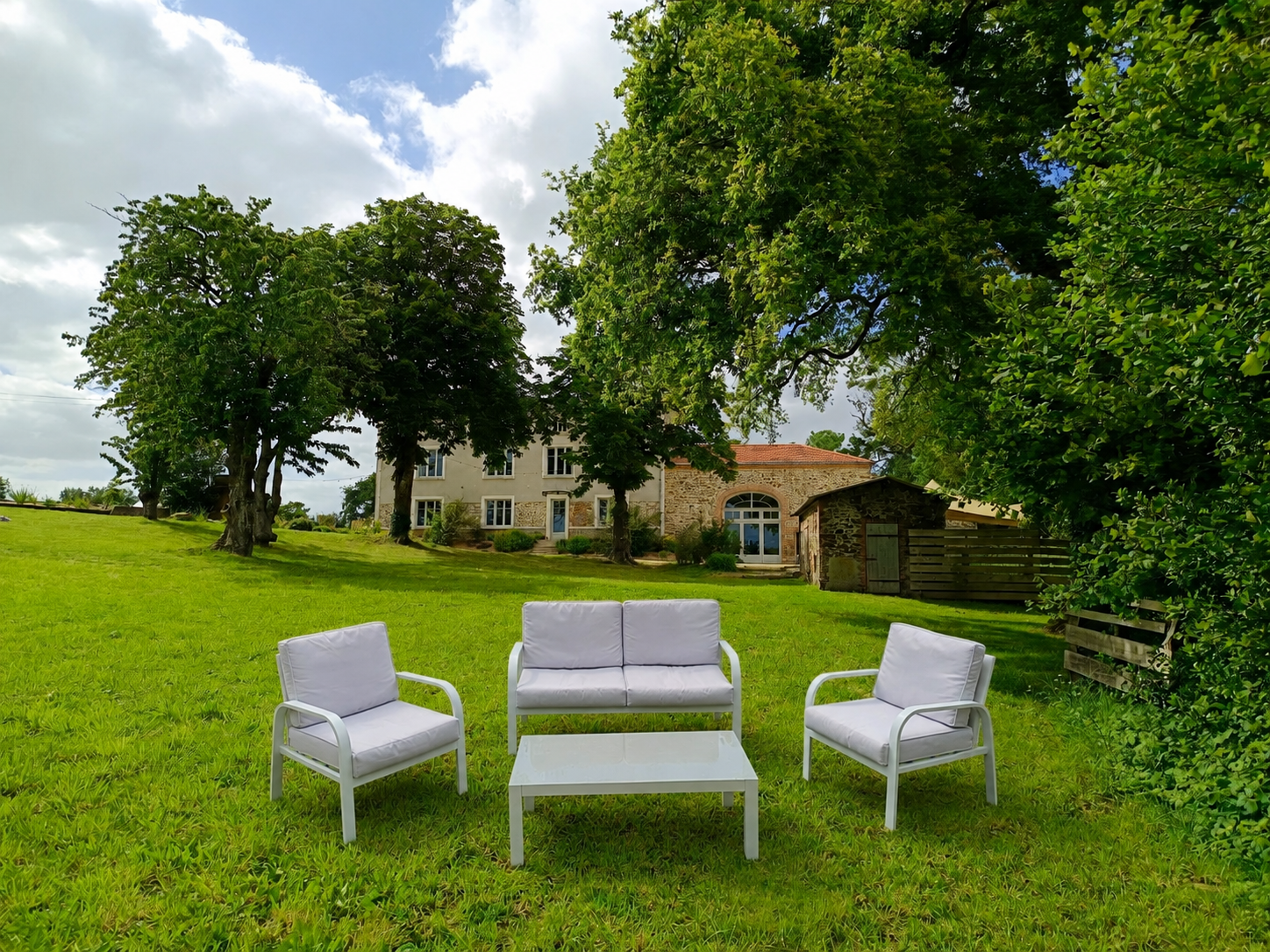 Salon de jardin blanc