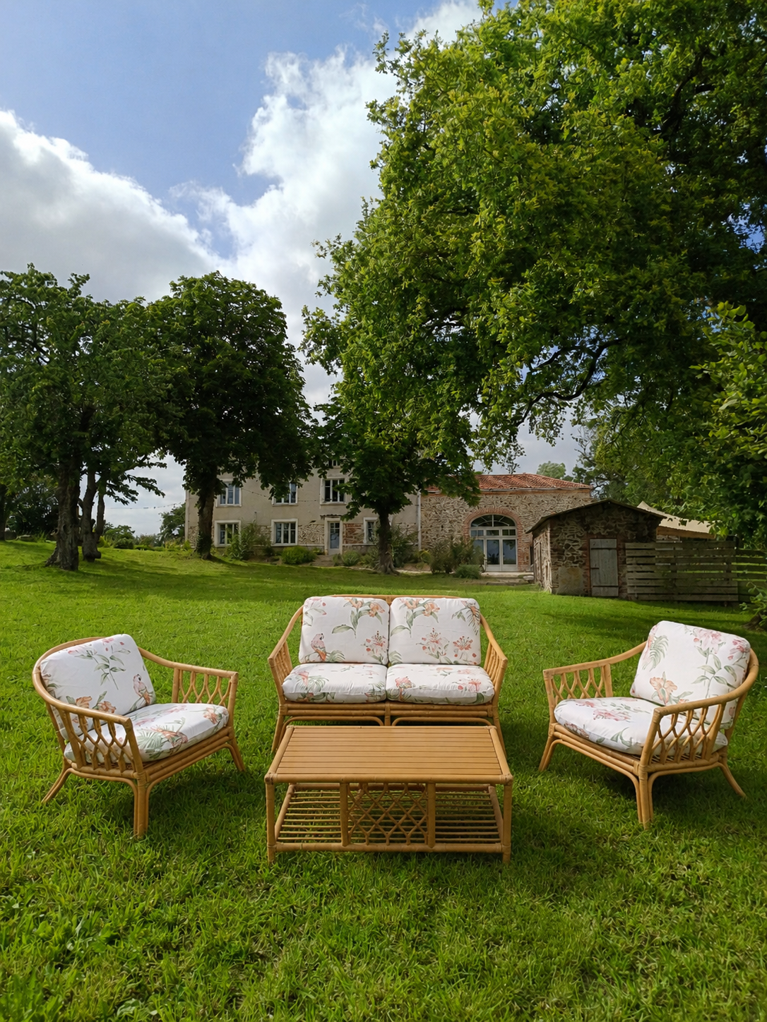 Salon de jardin en rotin
